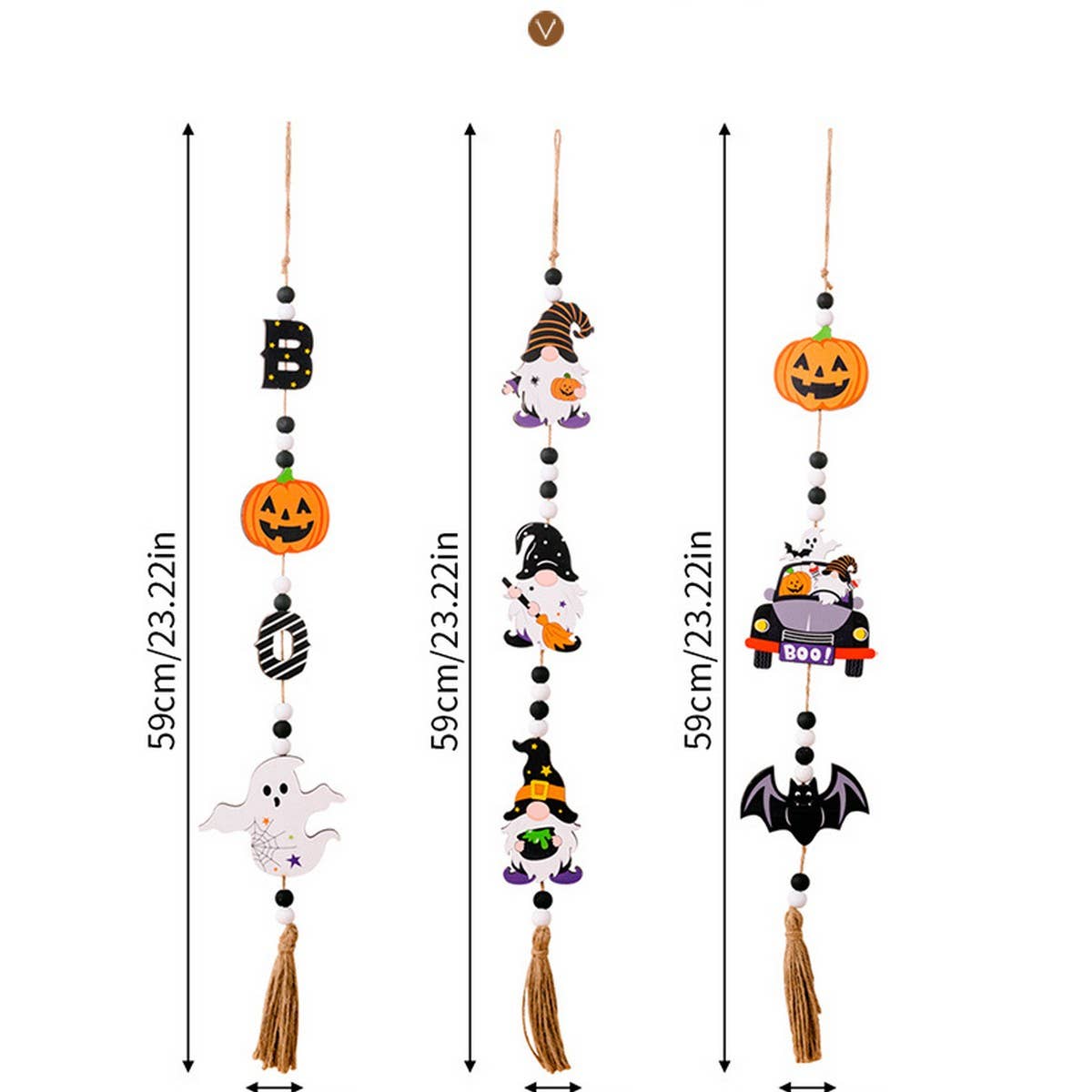 CWMM10241_HALLOWEEN BEAD GARLAND WITCH PUMPKIN BAT DECOR