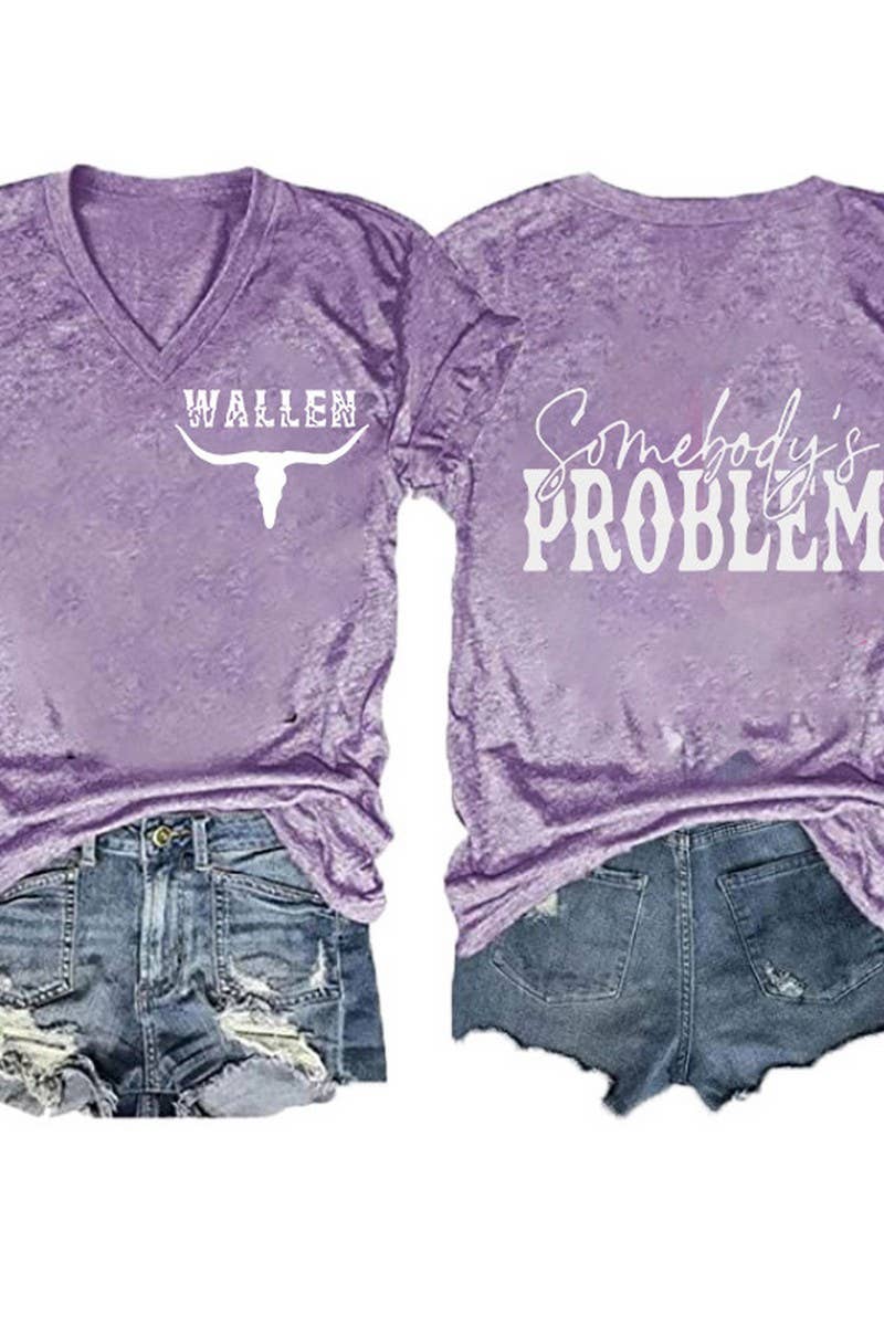 CWTTS1055_DOUBLE SIDED PRINTED V NECK SHORT SLEEVED T SHIRT