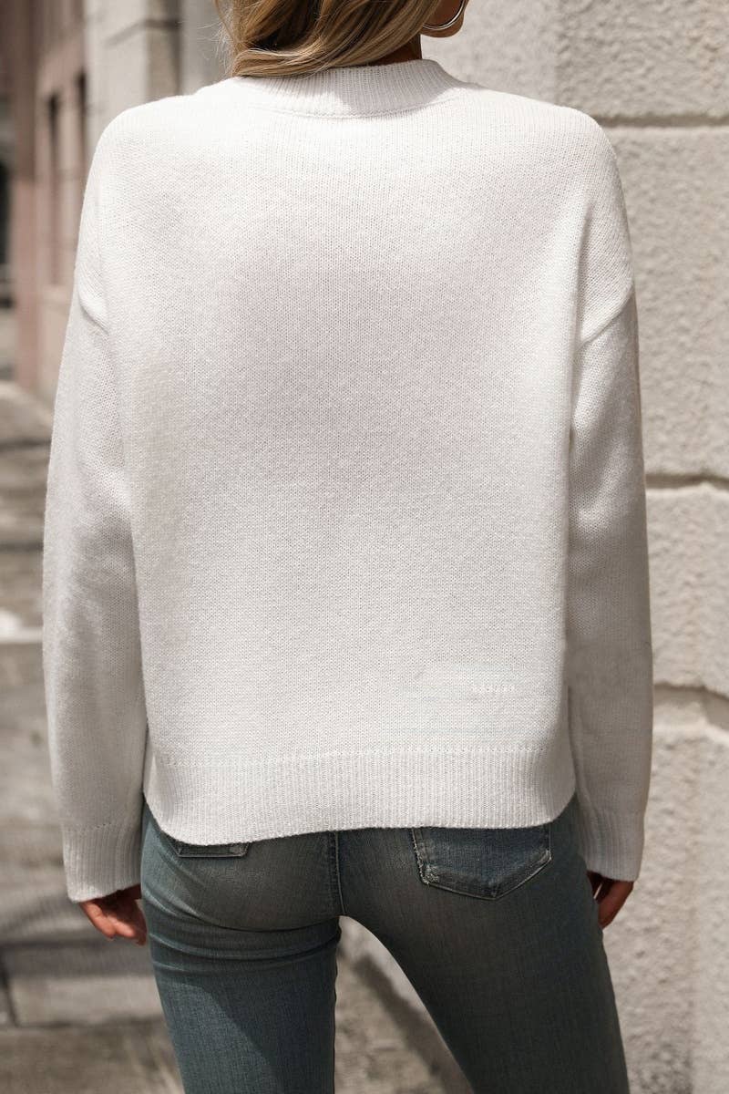 CWOSWL6515_KNITTED LOVE PATCHWORK LONG-SLEEVED SWEATER