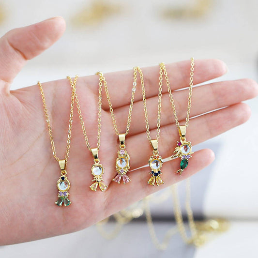 COLORE ZIRCON FAIRY TALE PRINCESS PENDANT NECKLACE