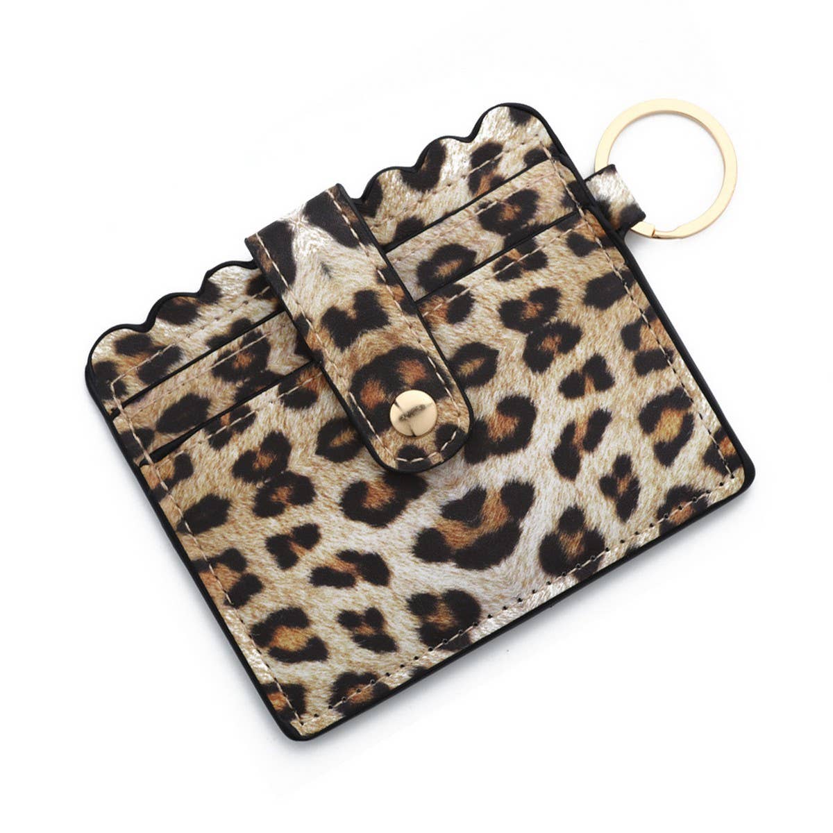 Leather Card Case with Keychain & Coin Compartment_CWAB4933