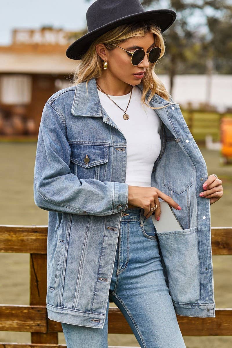 CWJJ00096_RETRO LOOSE CASUAL DENIM JACKET TOP