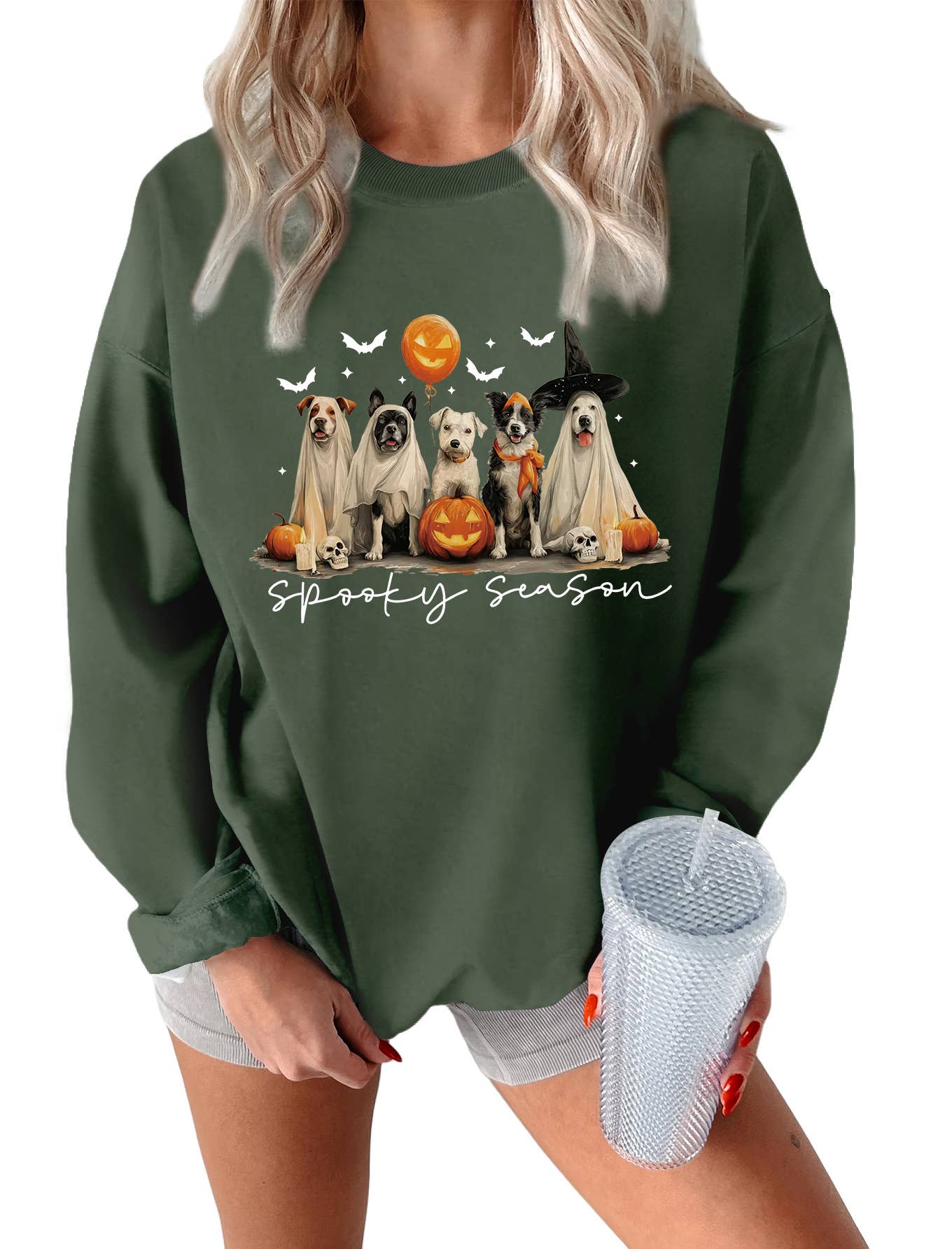 Cute and fun Halloween printed thick warm hoodie