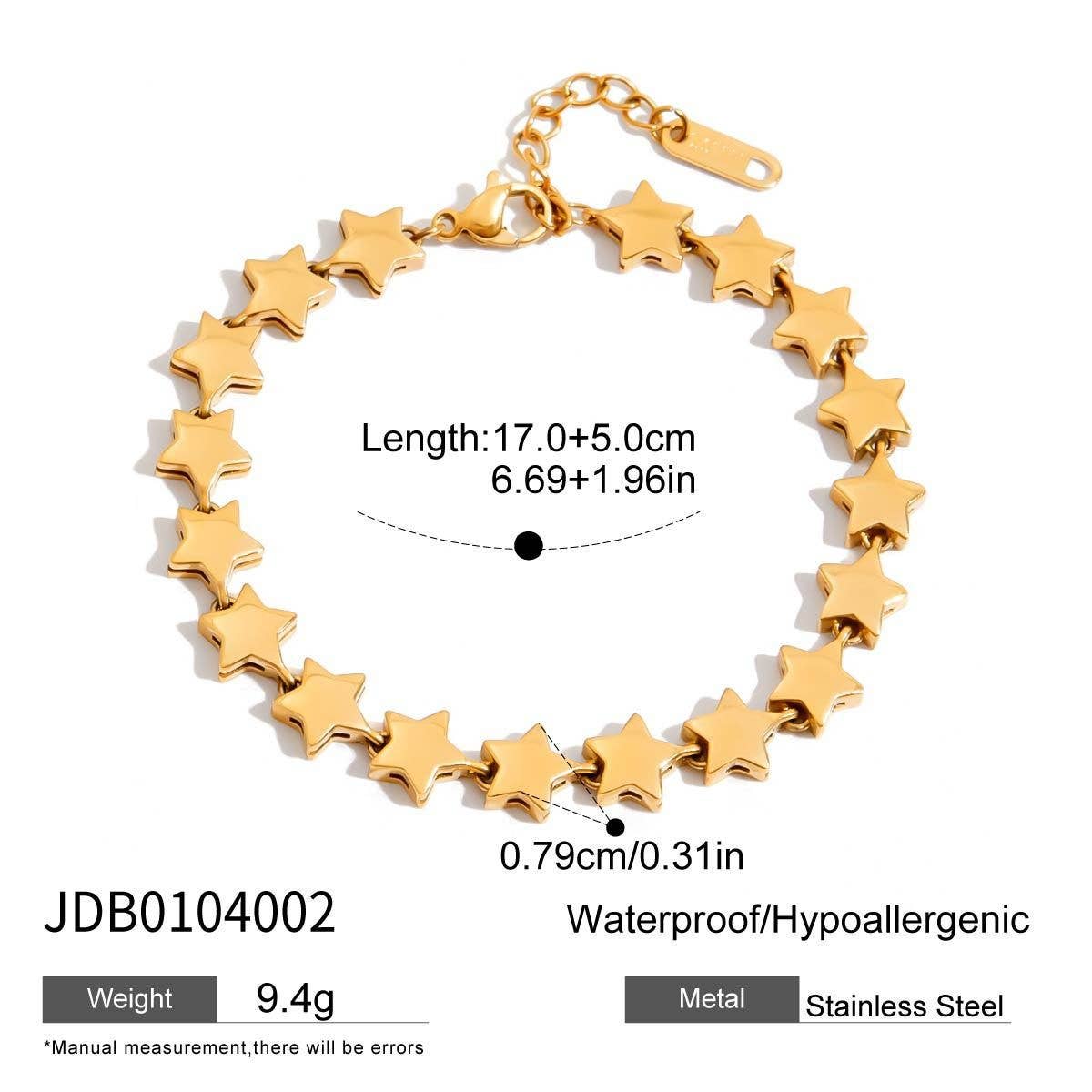 Classic 18K Gold Paperclip Hollow Chain Bracelet