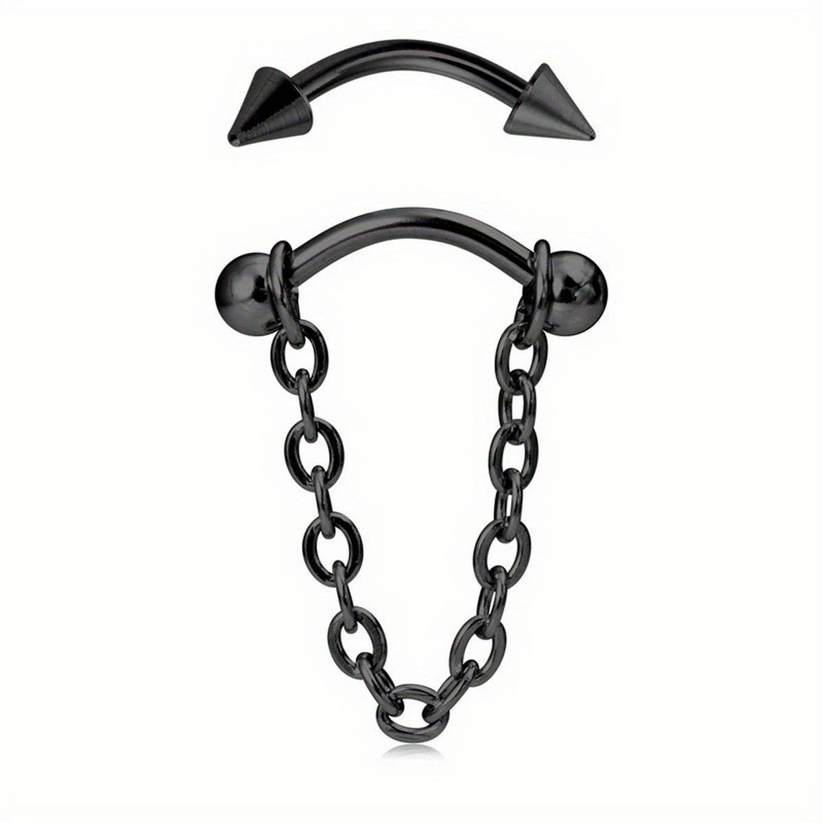 2-in-1 Detachable Lip Ring Titanium Spike Ball_CWMM9590