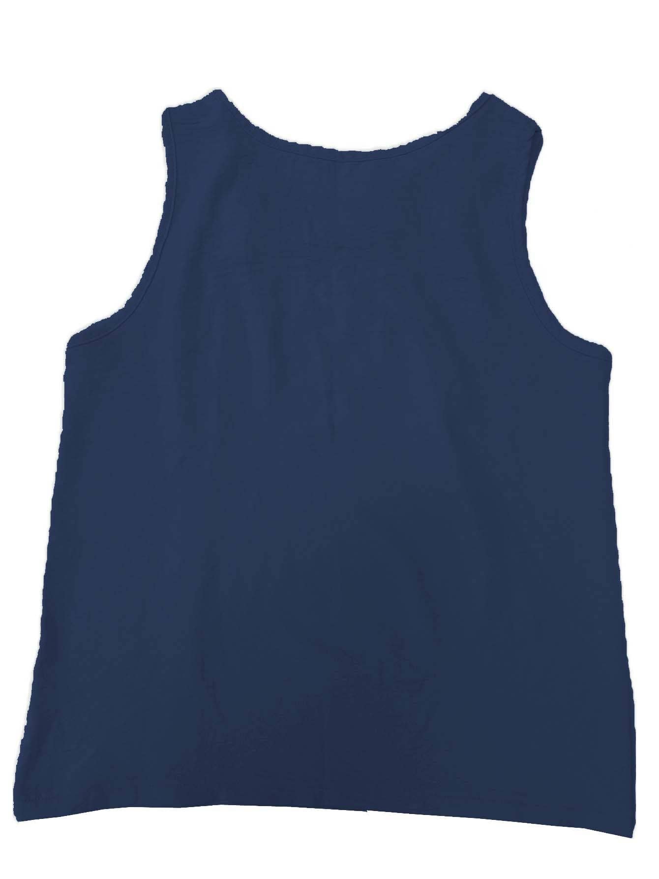 Casual slanted neck sleeveless pullover T-shirt