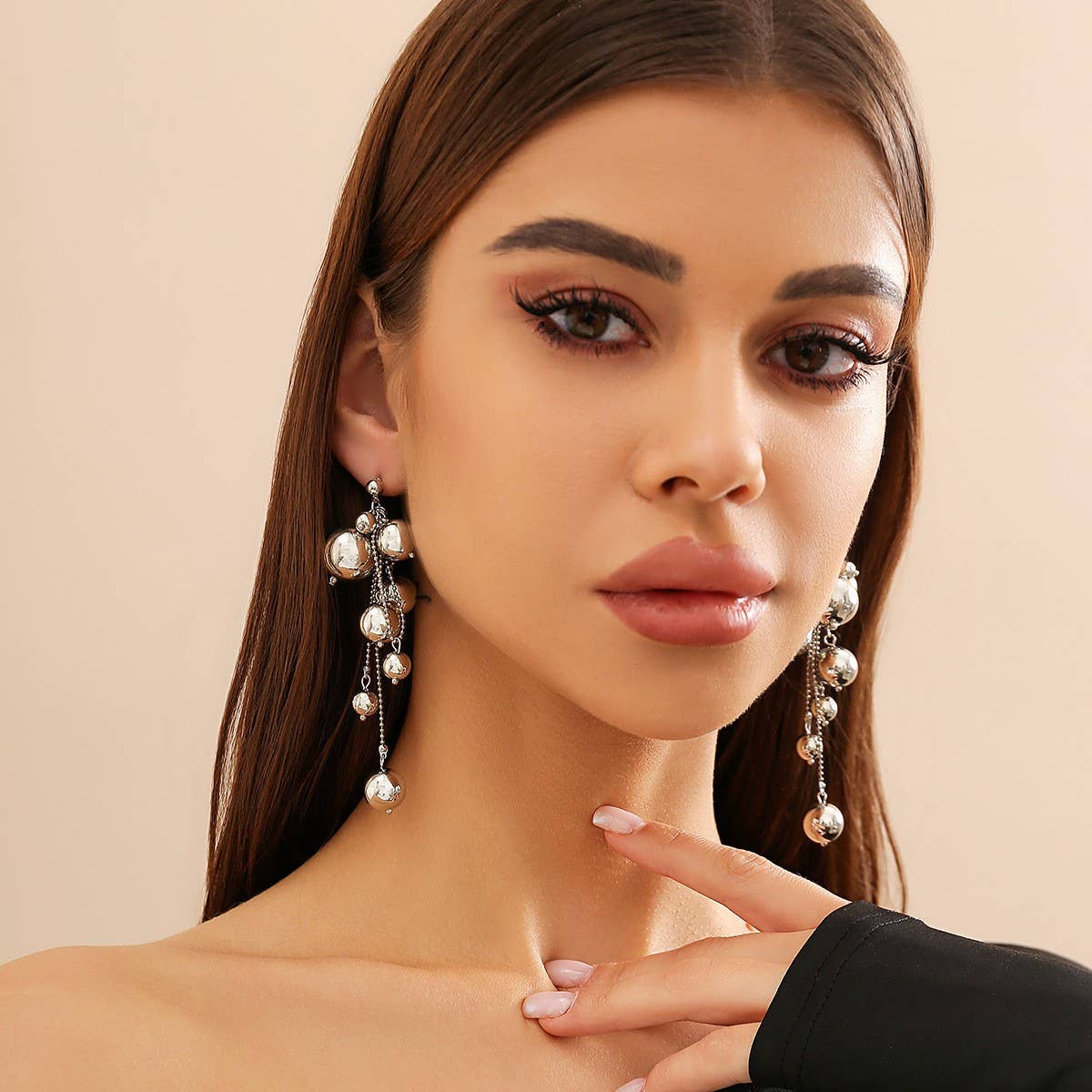 IMITATION PEARL TASSEL PENDANT EARRINGS