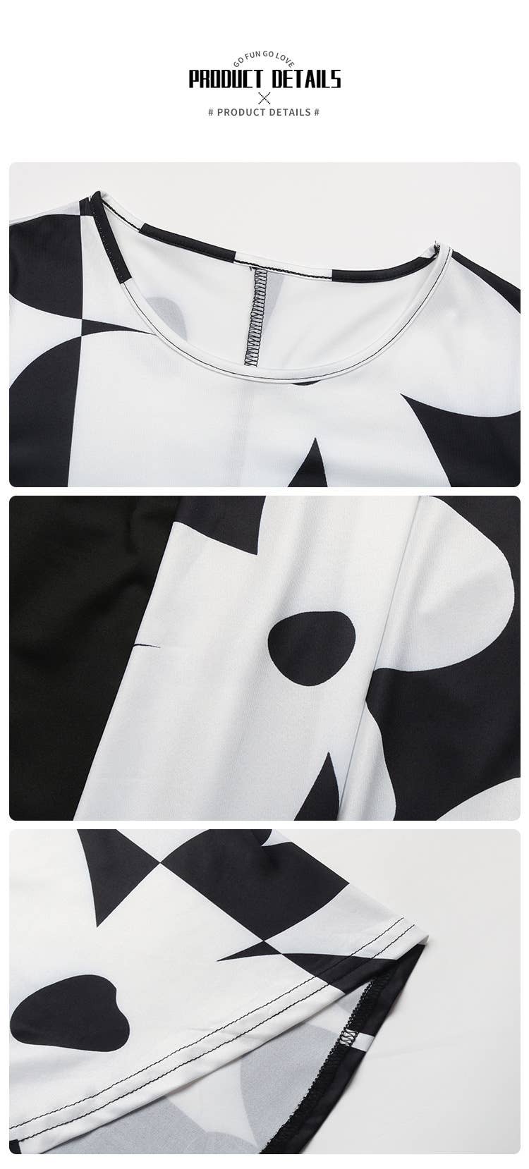 CREW NECK SLIM IRREGULAR PRINT DRESS