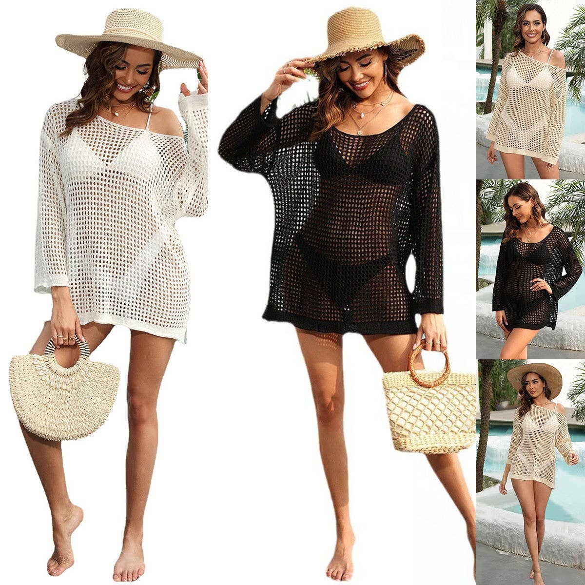 HOLLOW OUT BIKINI BEACH SWIMSUIT COVER UP