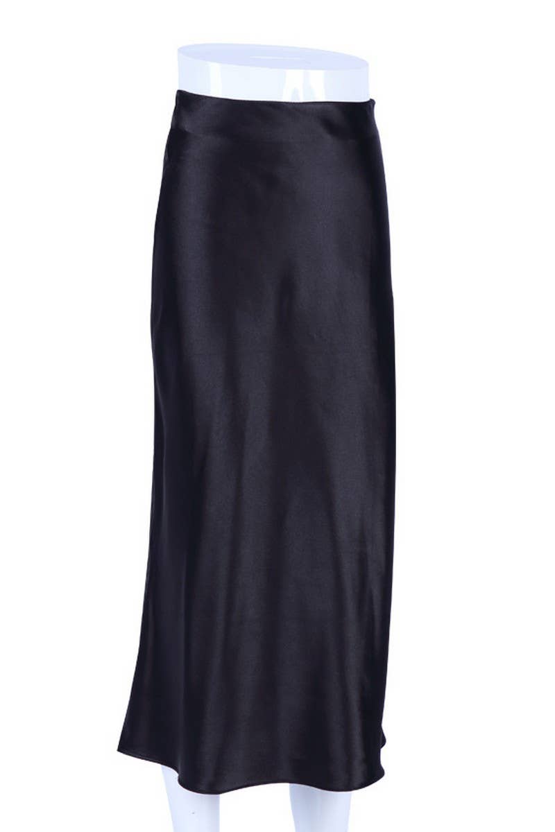 CWBMS0251_HIGH WAIST SATIN SLIM FIT DRAPE HIP WRAP SKIRT