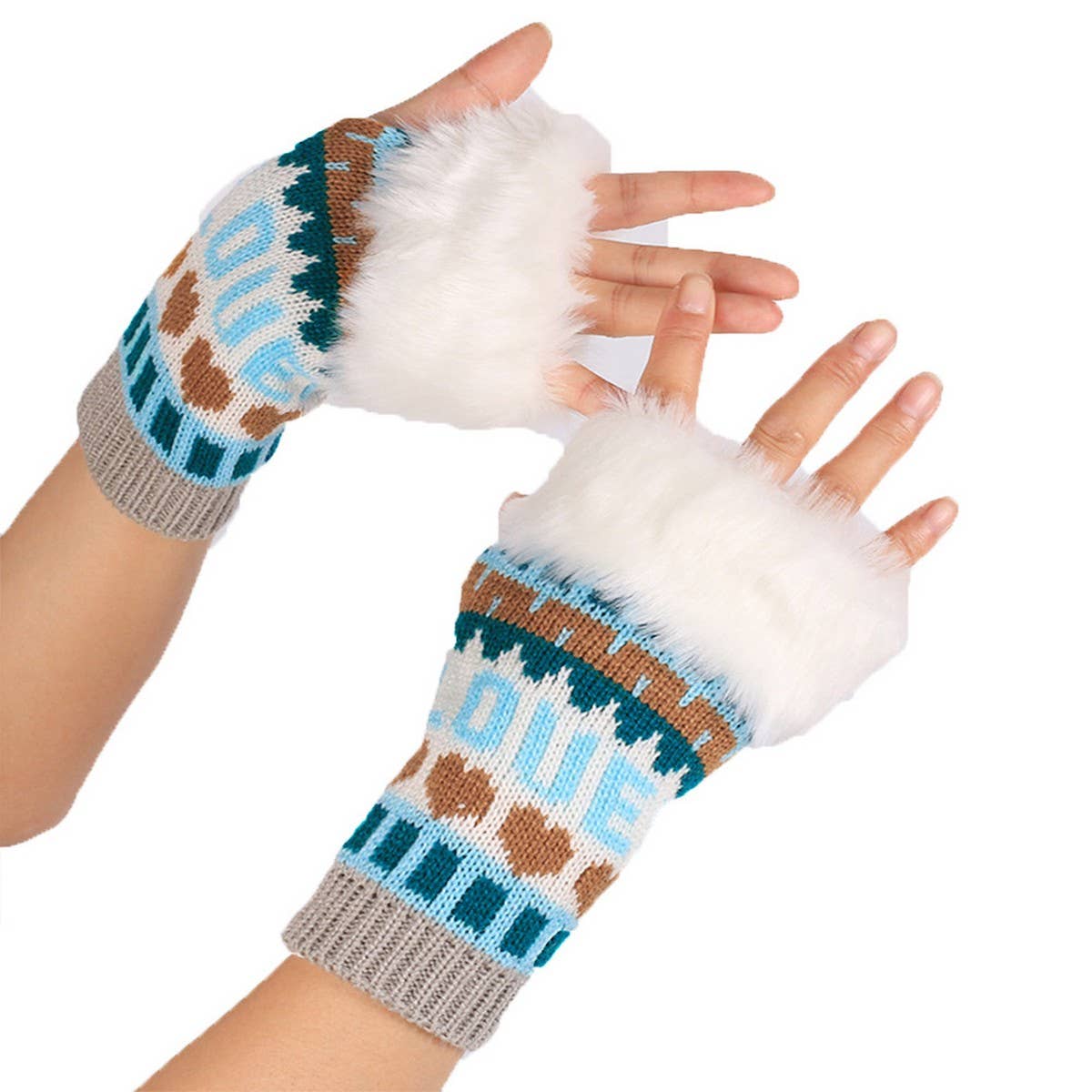 CWAG00535_WINTER KNIT  FINGERLESS WARM GLOVES