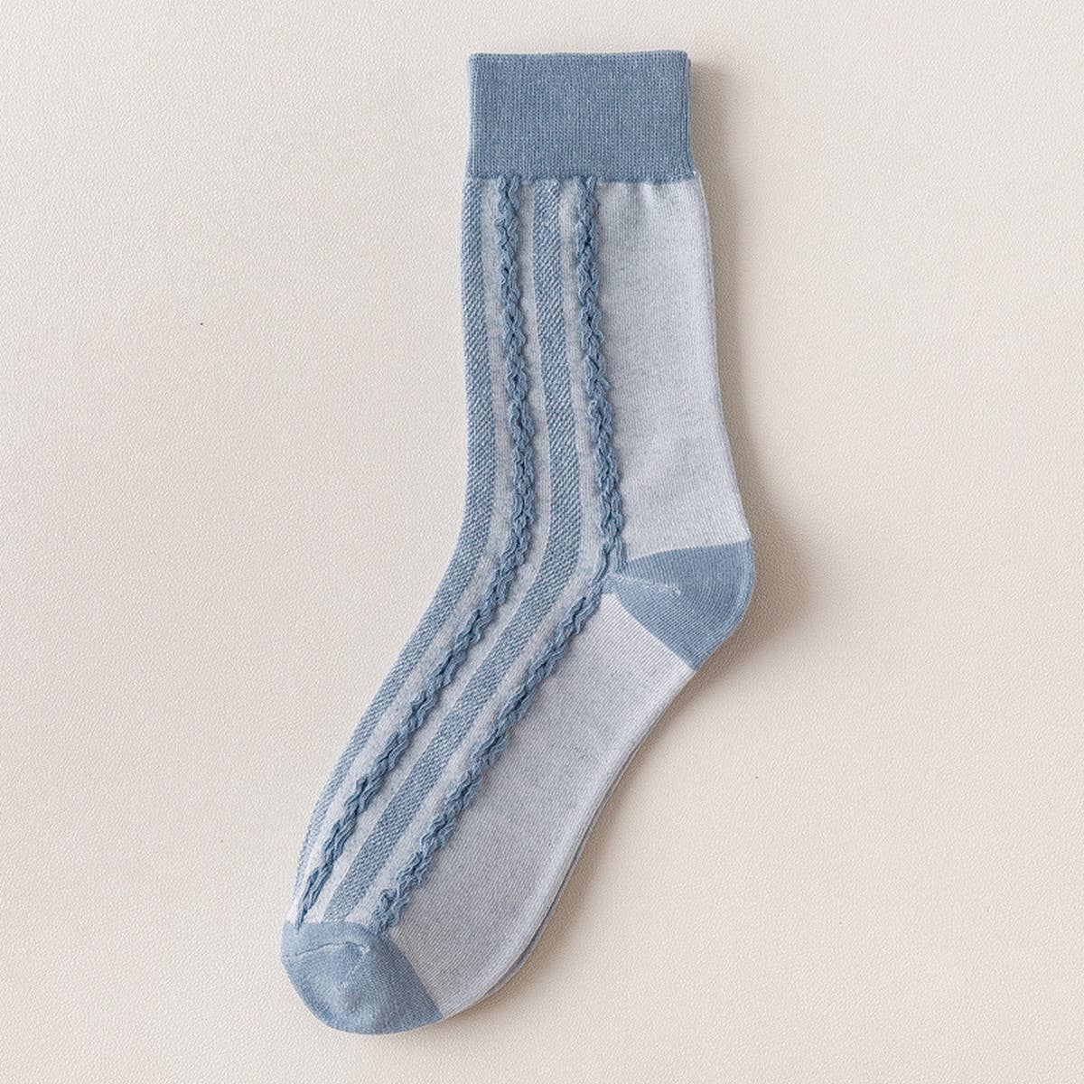 WOMEN BLUE STRIPED PLAID SOCKS