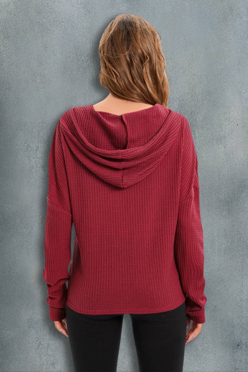 CWOSWL6359_LONG-SLEEVED DRAWSTRING HOODED SWEATER TOP