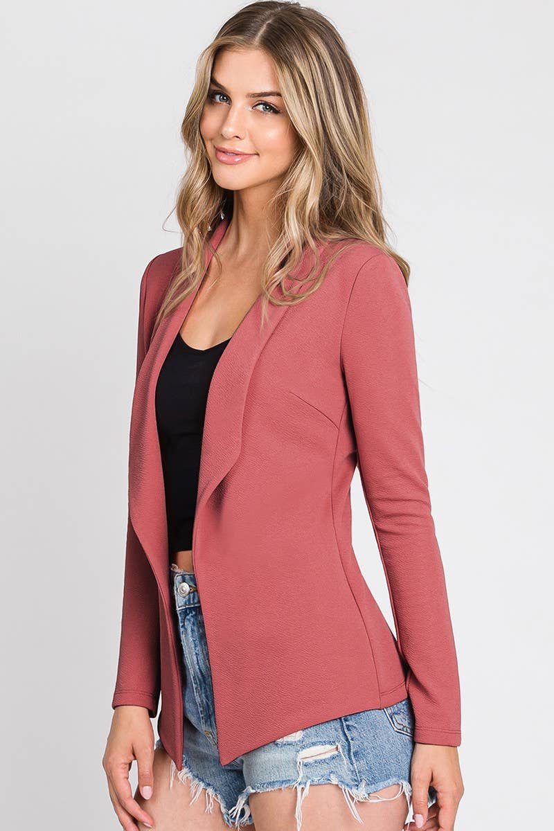 CWOBL093-P_PLUS SIZE TAILORED WITH DRAPED BLAZER