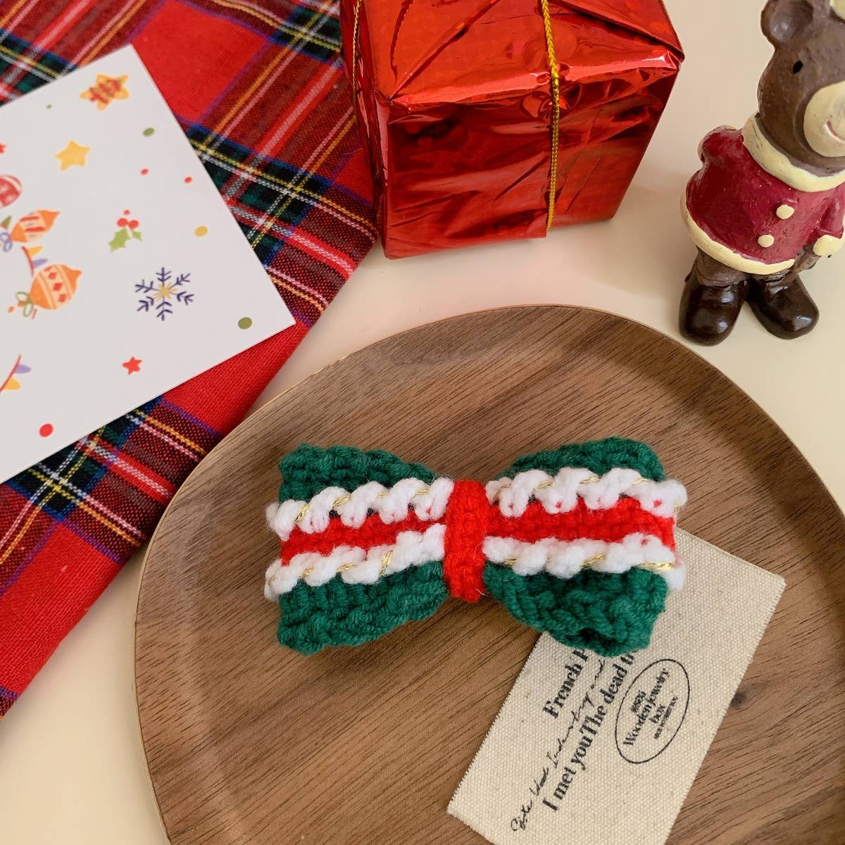 CWAHA07721_XMAS CUTE KNIT HAIR ELASTIC BAND FOR CHILDREN