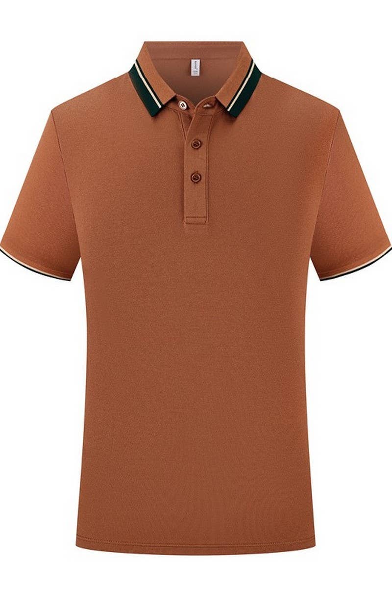 CWTBLS02440_CONTRAST COLLAR SHORT SLEEVE POLO SHIRT