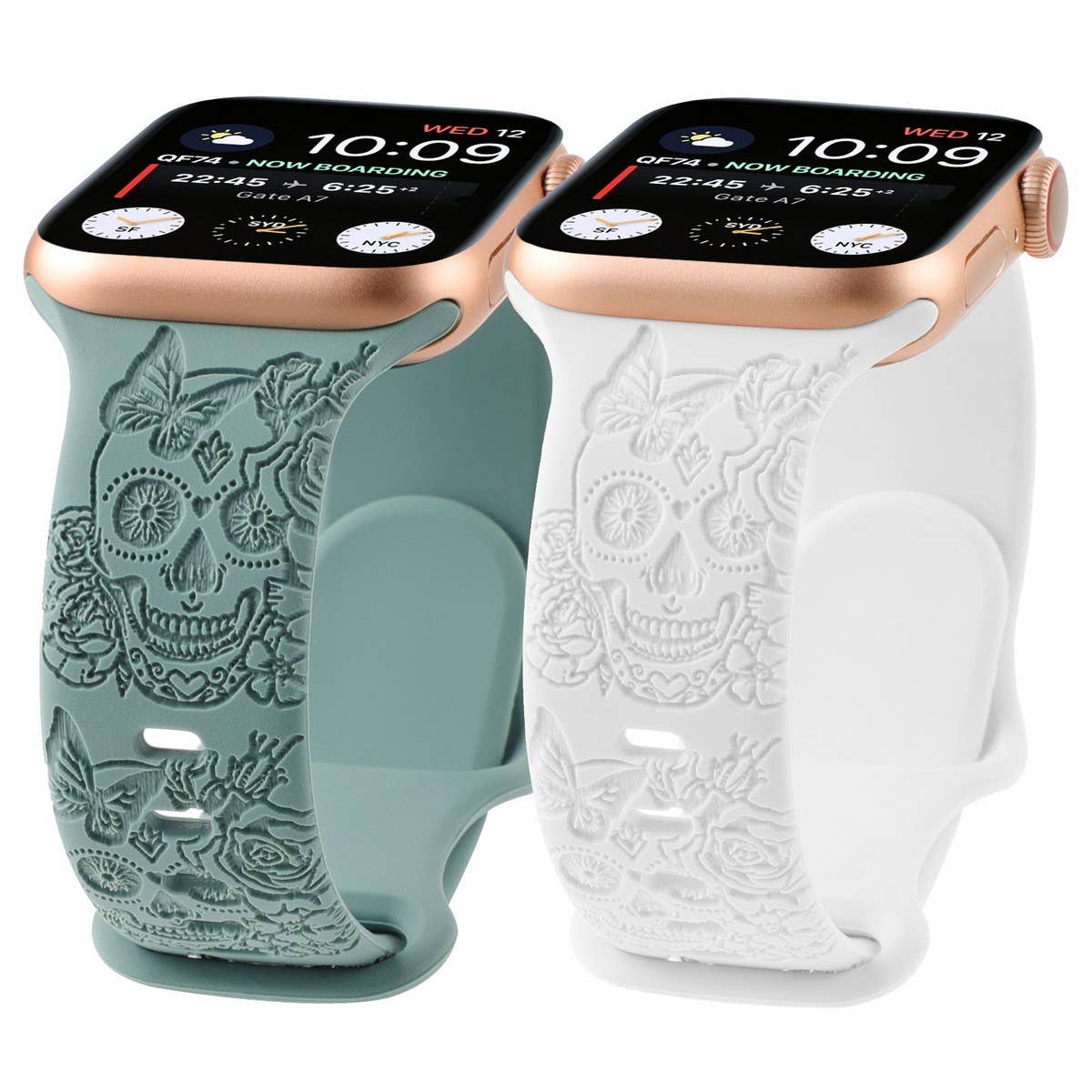 ENGRAVED CHECKERED SILICONE APPLE WATCH9-1 STRAP