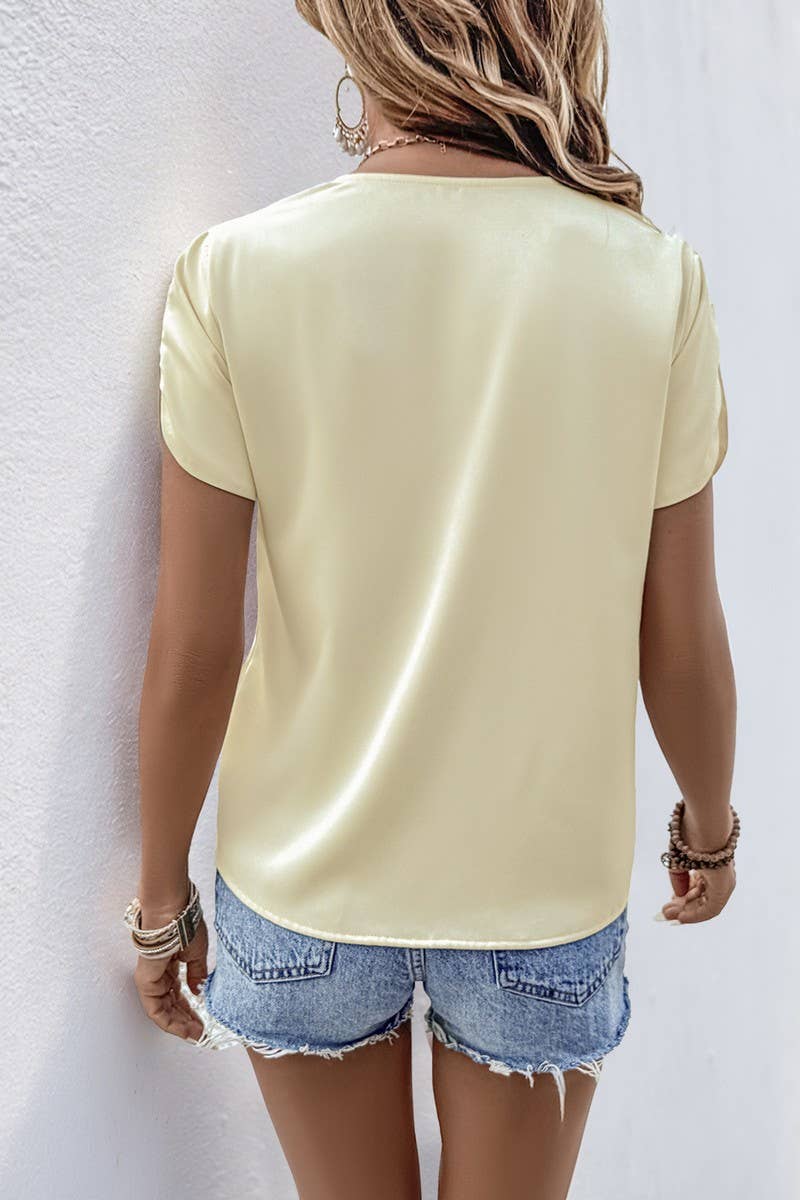 CWTBLS1852_SUMMER SCARF COLLAR LIGHT APRICOT SHIRT