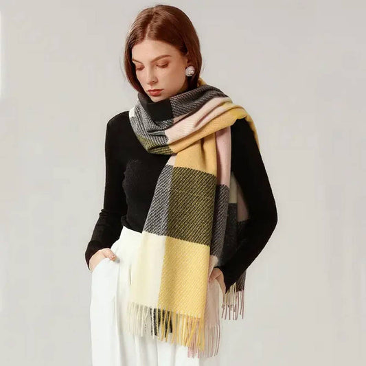 AUTUMN WINTER PLAID  THICK SHAWL SCARF_CWASC0176