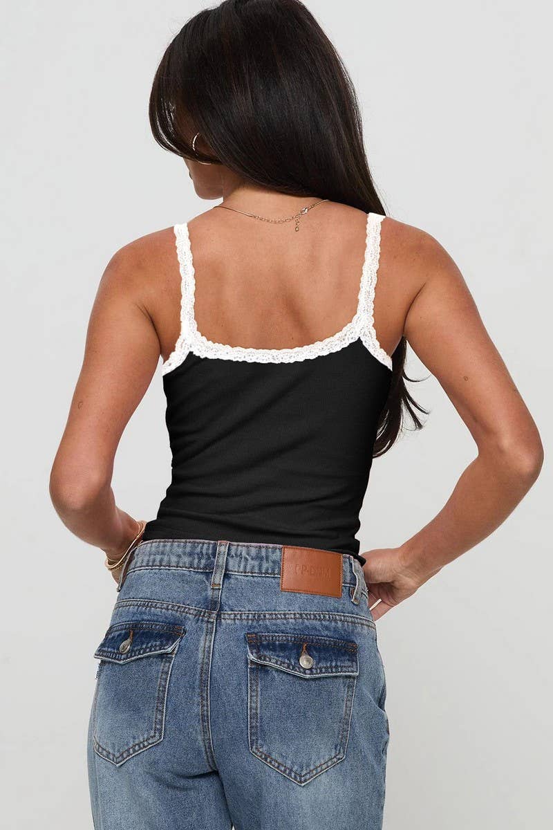 CWTTK0801_SOLID COLOR SLIM LACE CAMISOLE