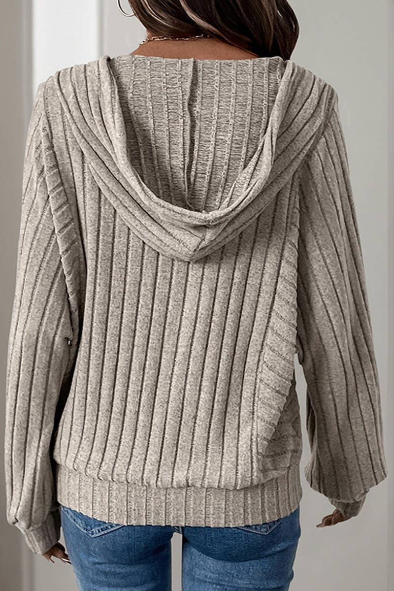 CWOHOL1103_SOLID COLOR LOOSE CASUAL HOODED SWEATSHIRT