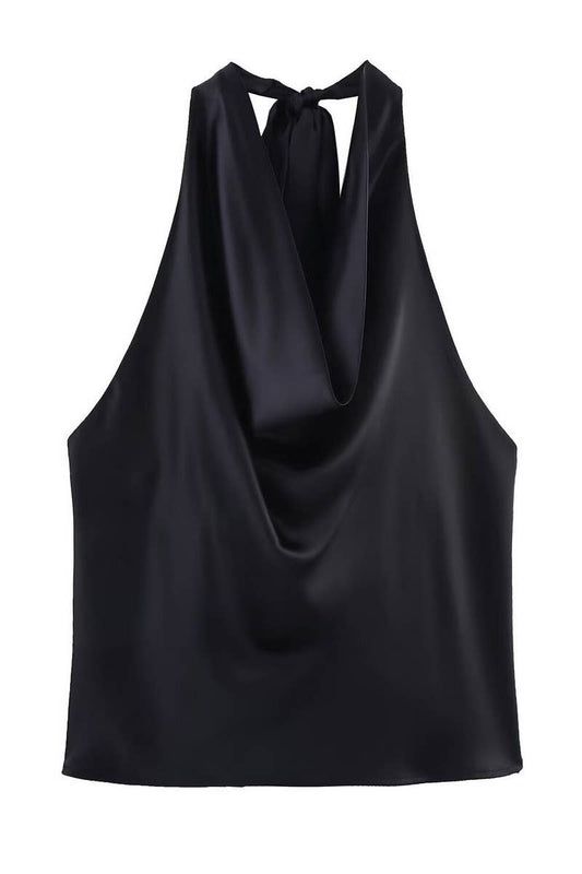 CWTTSL0358_TEMPERAMENTAL AND FASHIONABLE HALTER NECK TOP