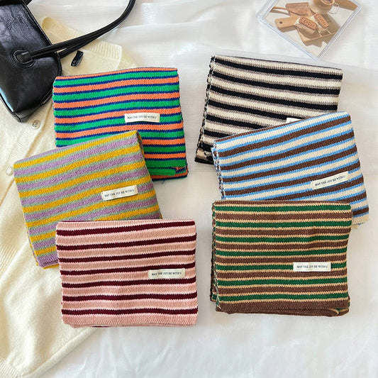 Colorful Stripe Knit Scarf ? Soft Trendy Winter