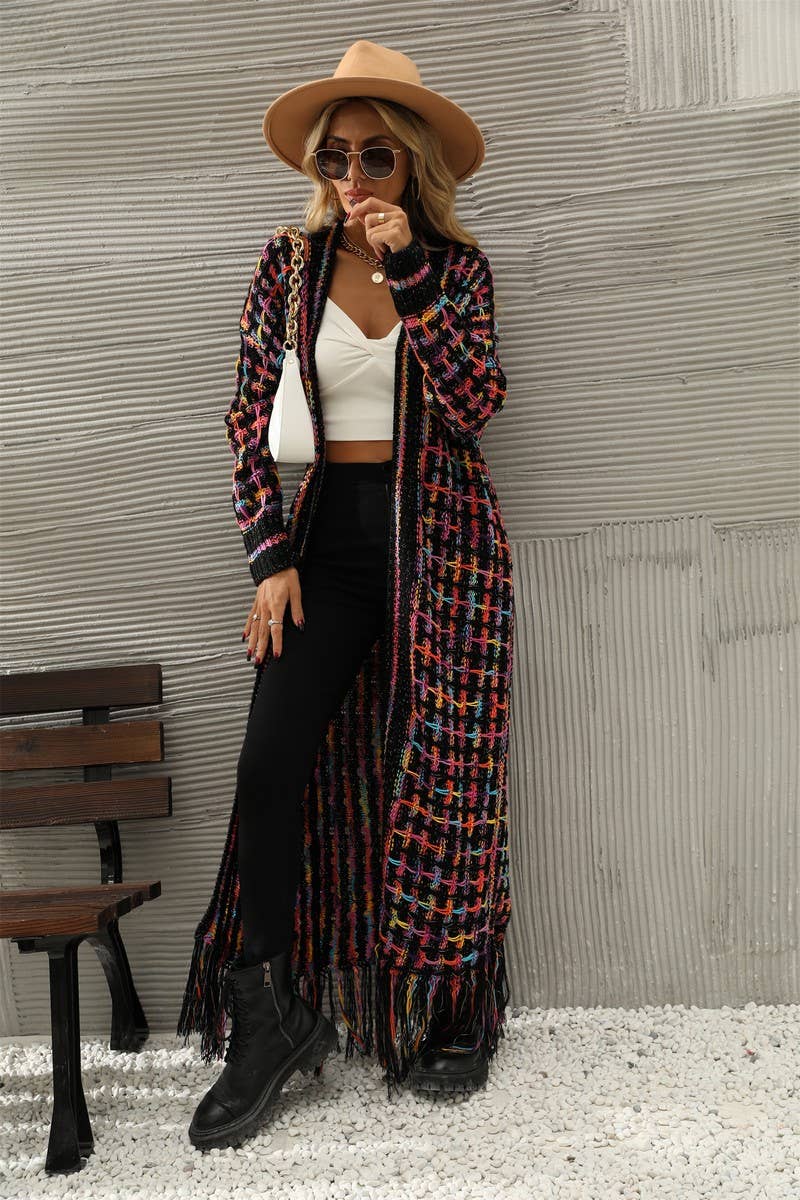 CWOCAL0933_FRINGED LONG COLORFUL CARDIGAN COAT