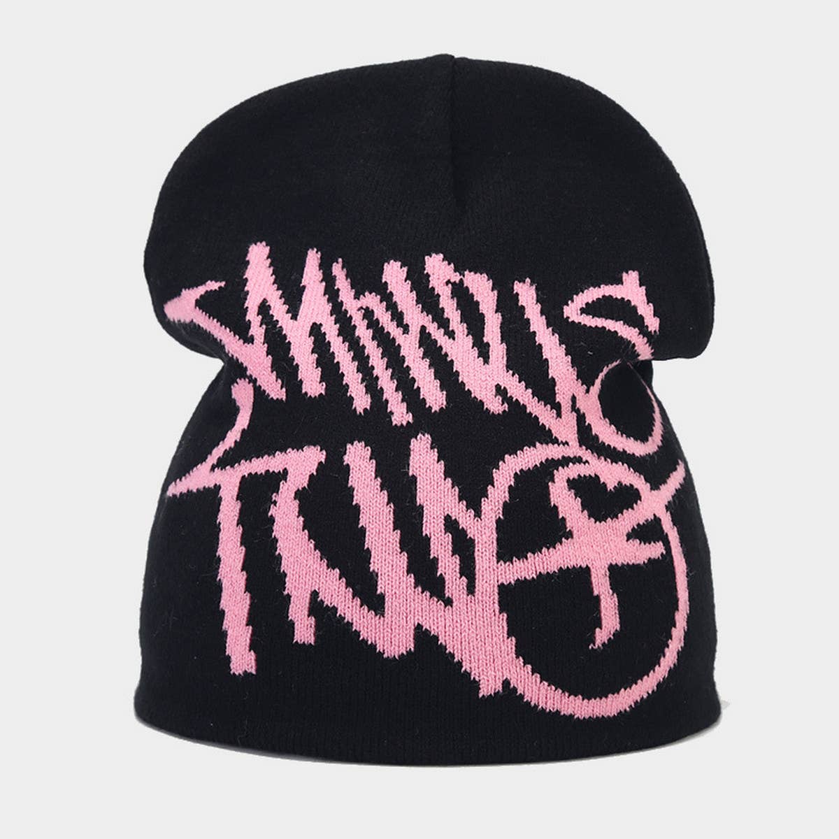 WINDPROOF LETTER JACQUARD KNITTED HAT_CWAH1616