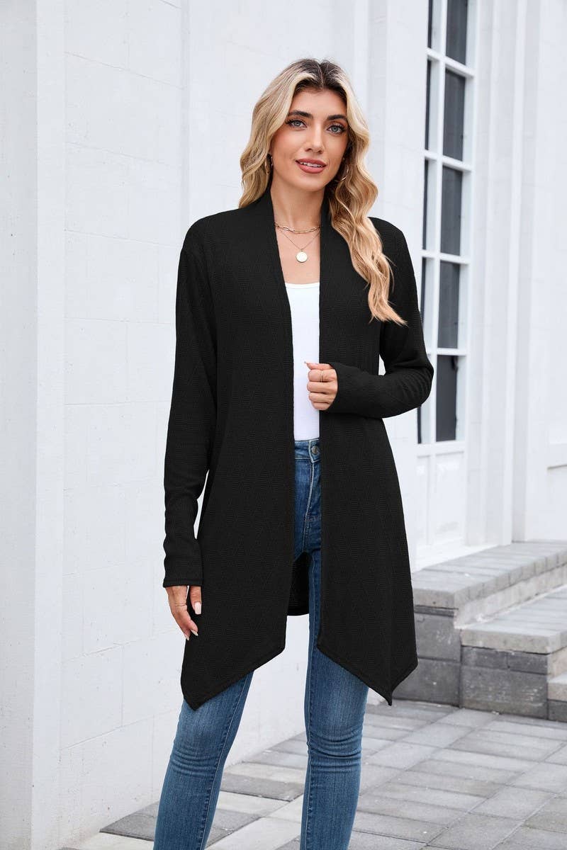 CWOCAL00859_CASUAL KNIT OPEN FRONT LONGLINE CARDIGAN