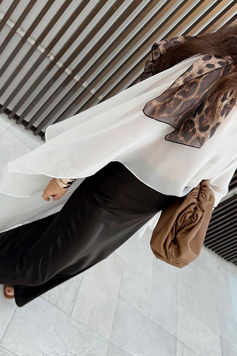 CWTBLL538_SOLID COLOR SEE-THROUGH LOOSE LONG-SLEEVED TOP