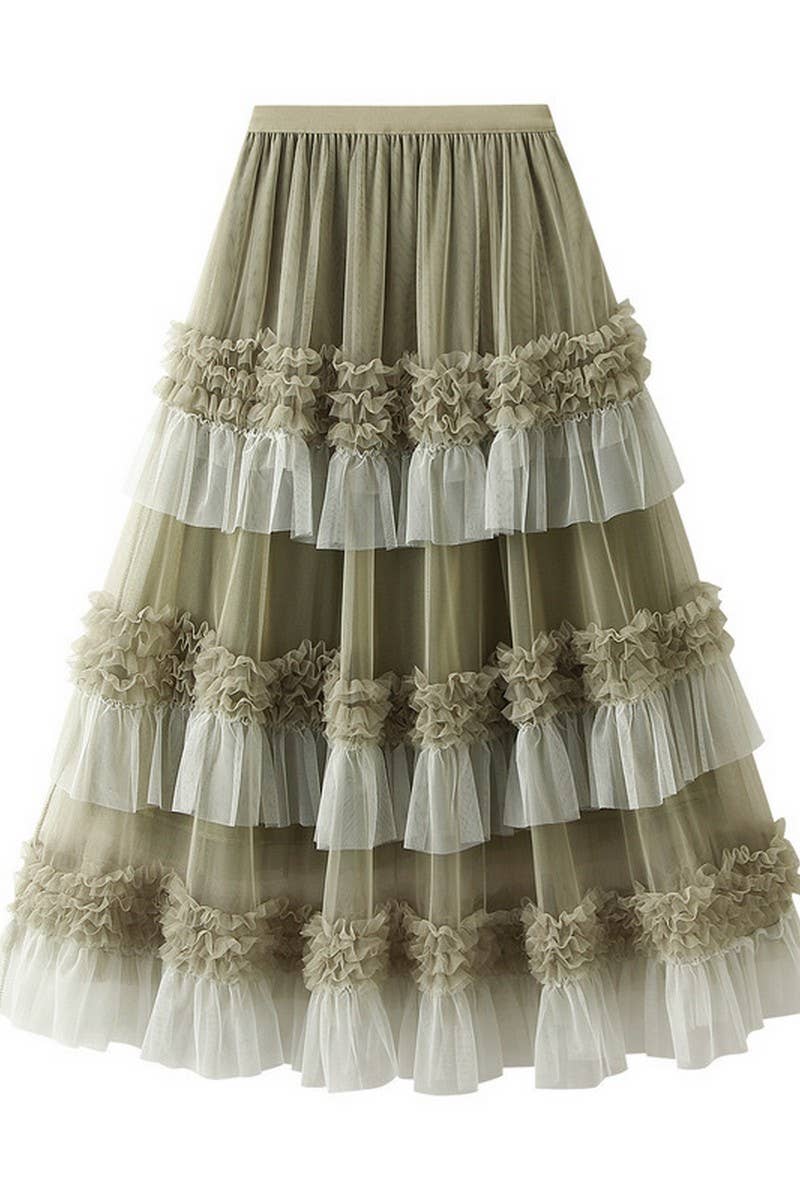CWBLS0517_VOLUMINOUS TIERED TULLE SKIRT WITH ELASTIC WAIST