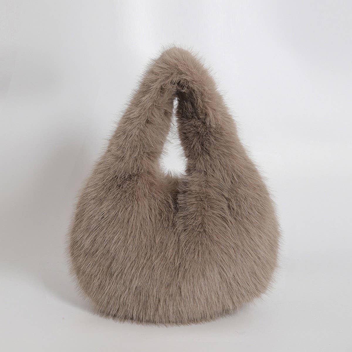 Faux Fox Fur Plush Handbag Women Large Tote_CUAB00564