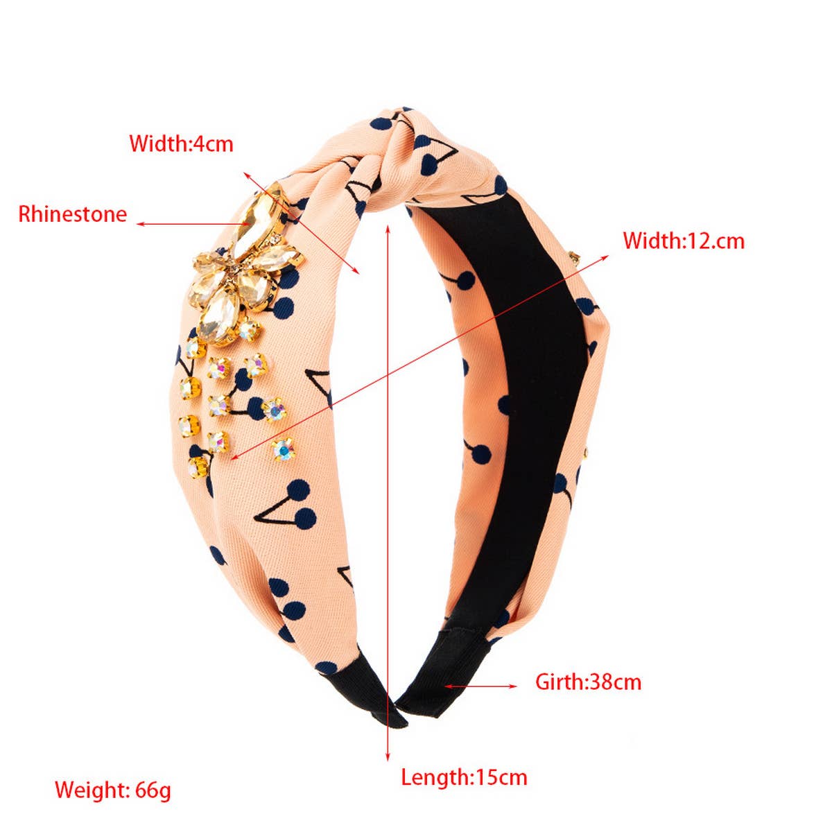 CHERRY PRINT MIDDLE KNOT HEADBAND_CWAHA2128