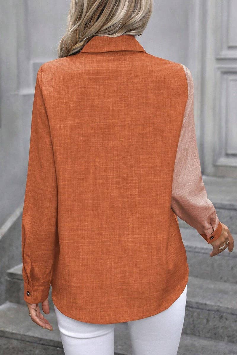 CWTTS1381_SPRING AND SUMMER SINGLE BREASTED LAPEL SHIRT