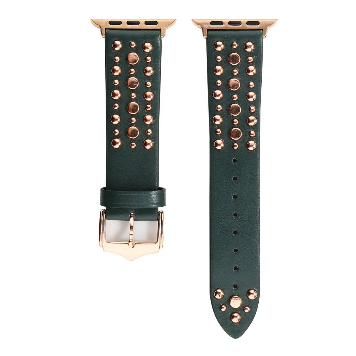 IWATCH9-1IWATCH8 GOLD RIVET GENUINE LEATHER STRAP