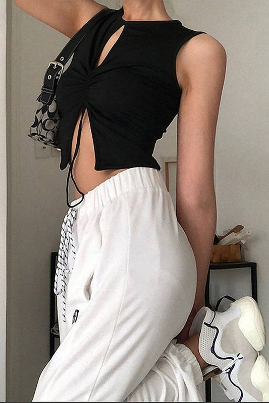 CWTTK0369_CREW NECK SLEEVELESS KNIT TOP