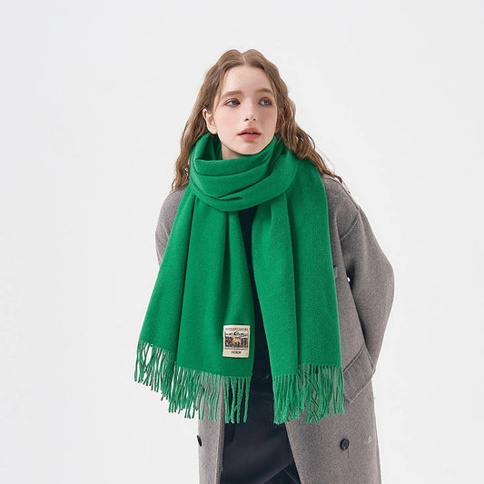 Solid Color Faux Cashmere Scarf -Winter Wrap_CWASC2303
