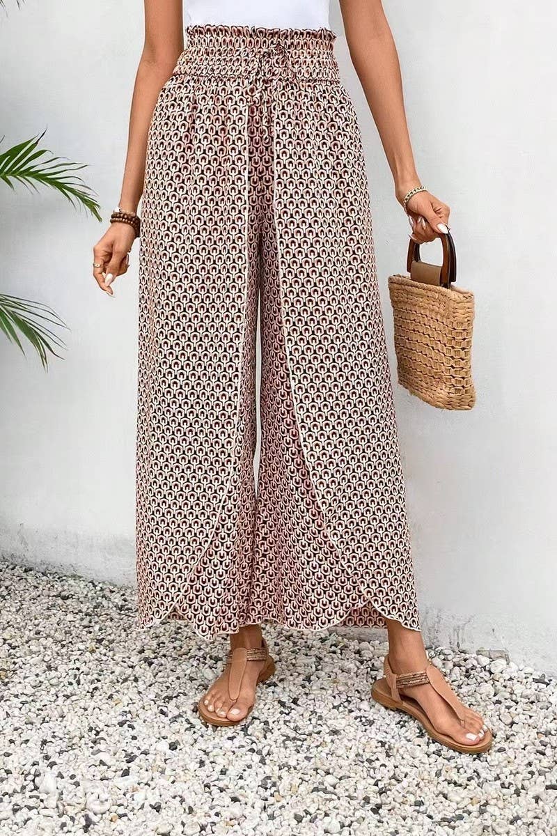 CWBLP2061_FLORAL SIDE SLIT WIDE LEG SKIRT PANTS