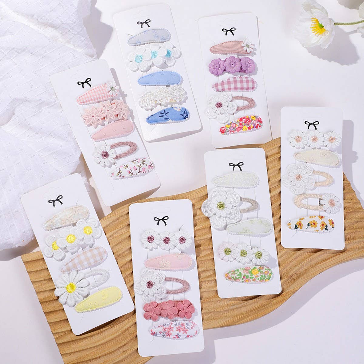 Daisy BB Clip Set ? Printed Cute Fabric Clips