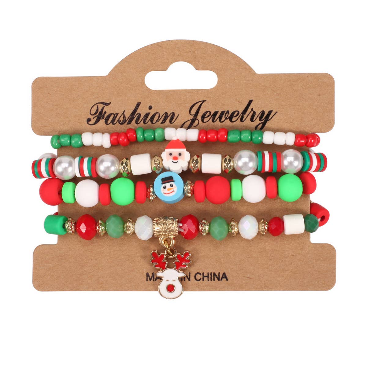 CHRISTMAS SNOWMAN BEADED BRACELET