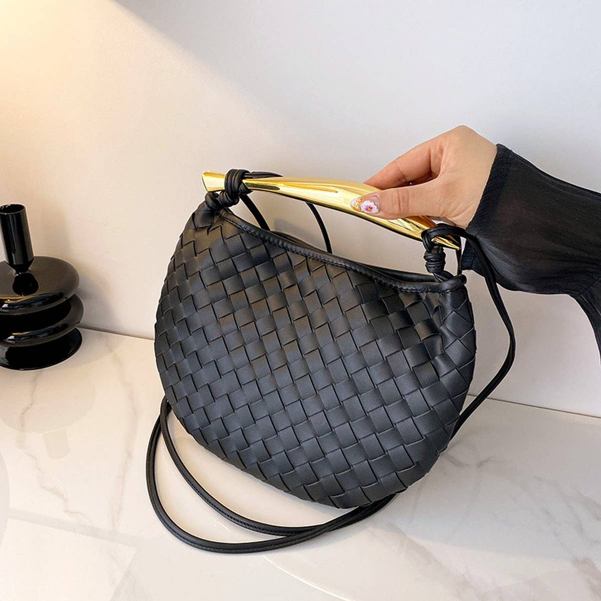 BRAID CROSSBODY BAG SARDINE BAG WOVEN HANDBAG_CWAB1911