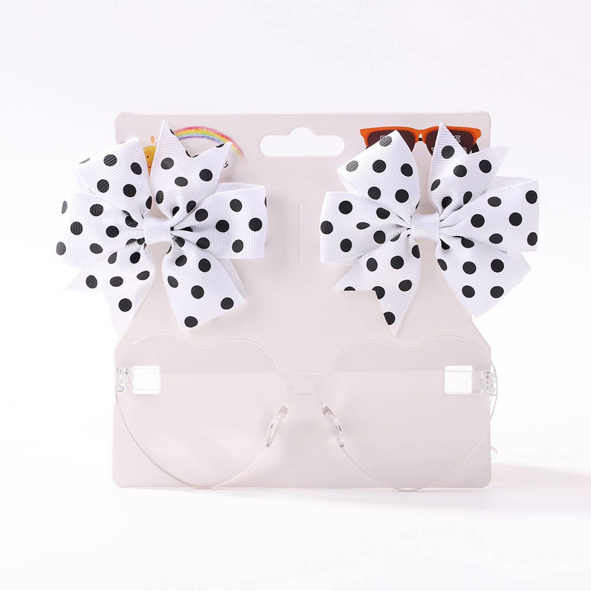 Kids Polka Dot Grosgrain Bow Hair Clip &Sunglasses