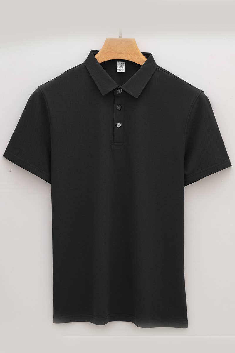 CWTBLS1787_MEN'S SIMPLE SEAMLESS COLLAR POLO SHIRT