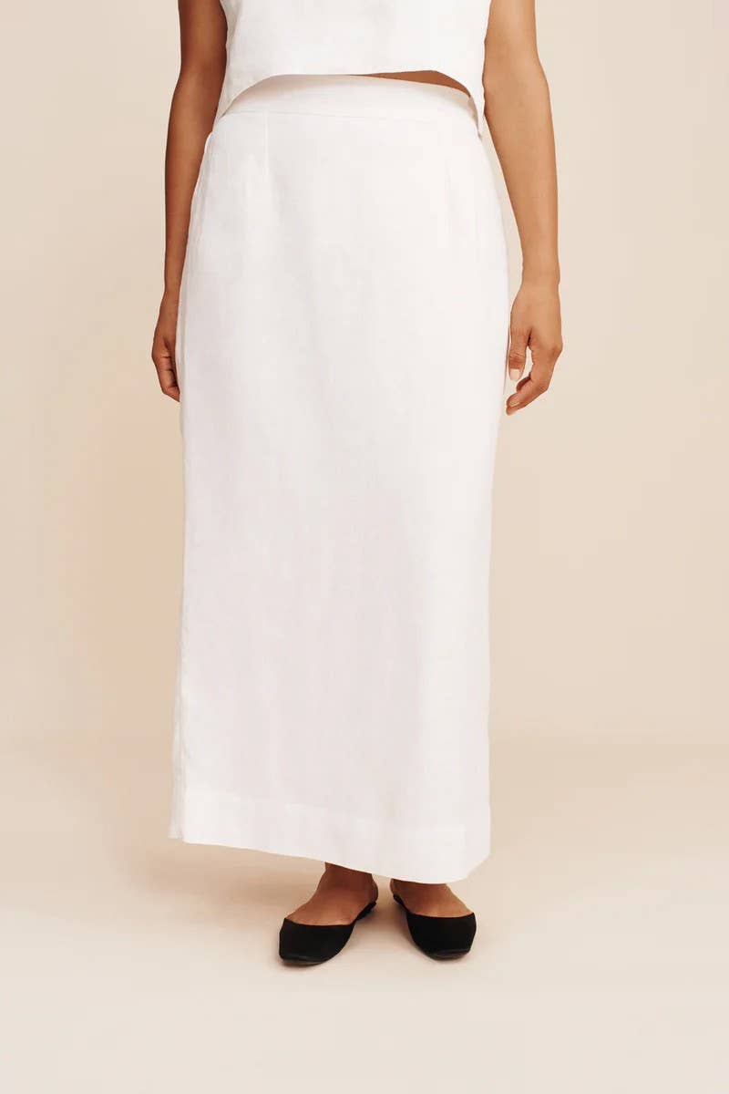 CWSS1140_LINEN COTTON SPRING SUMMER SKIRT SET