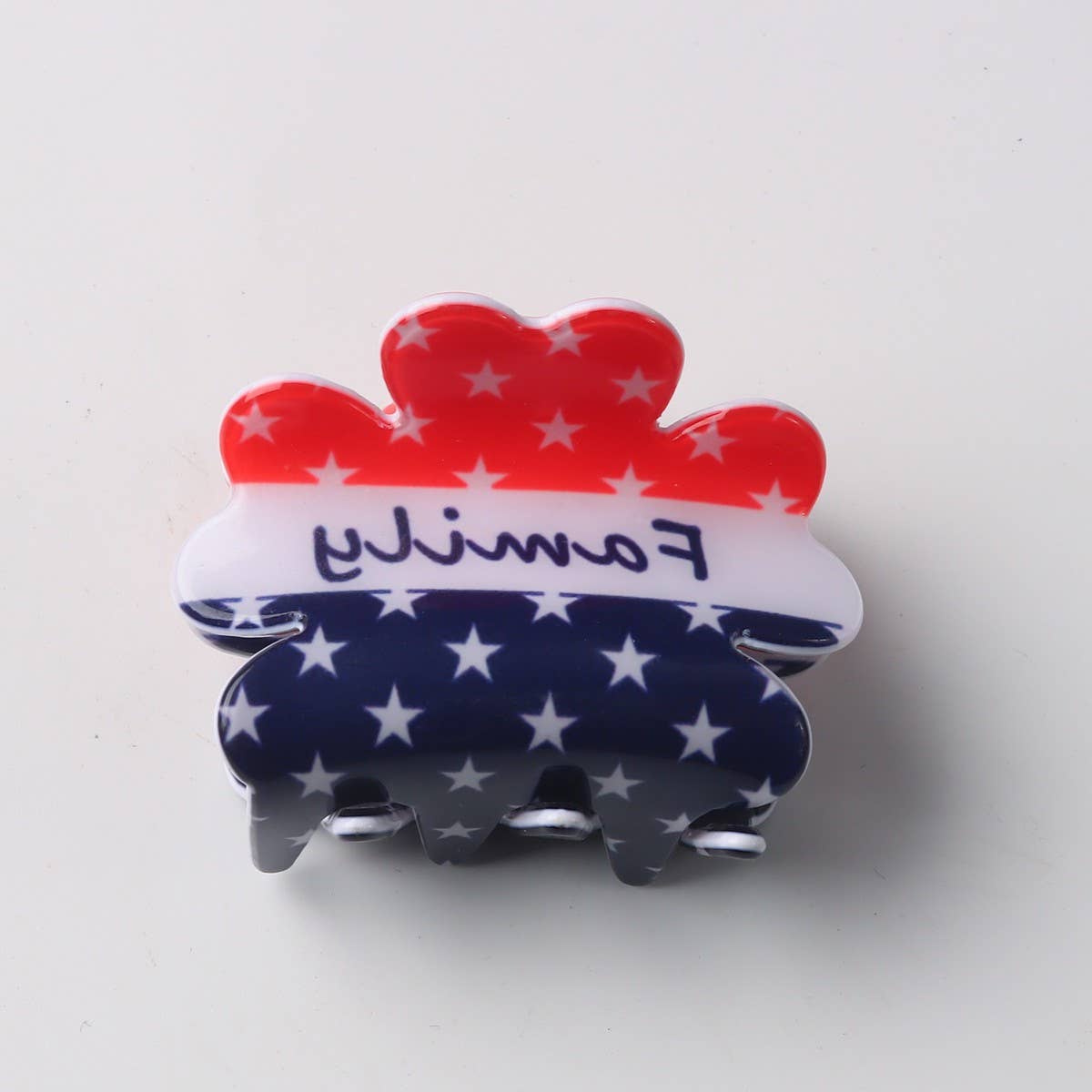 CWAHA1238_4TH OF JULY FLAG PETAL SHAPE HAIR CLAW CLIP