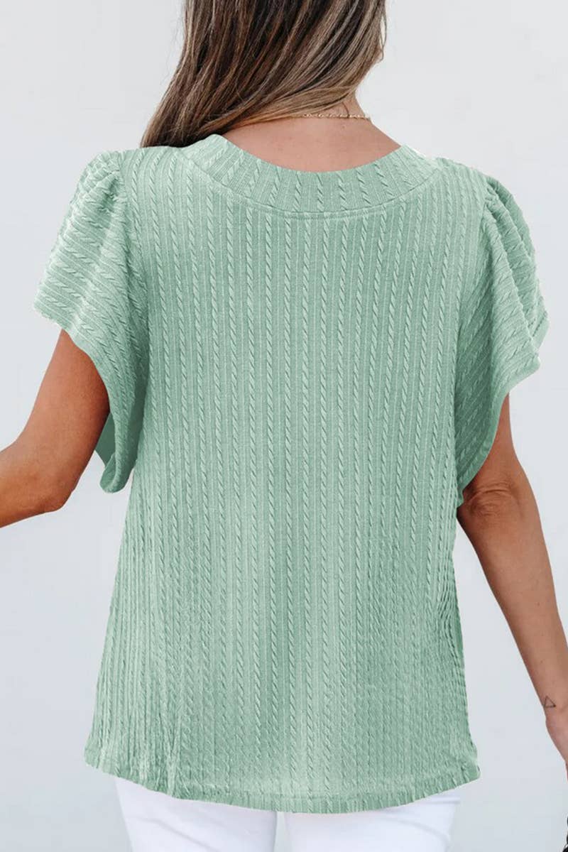 CWTBLS1811_SUMMER DOUBLE-LAYER RUFFLE SHORT-SLEEVED T-SHIRT