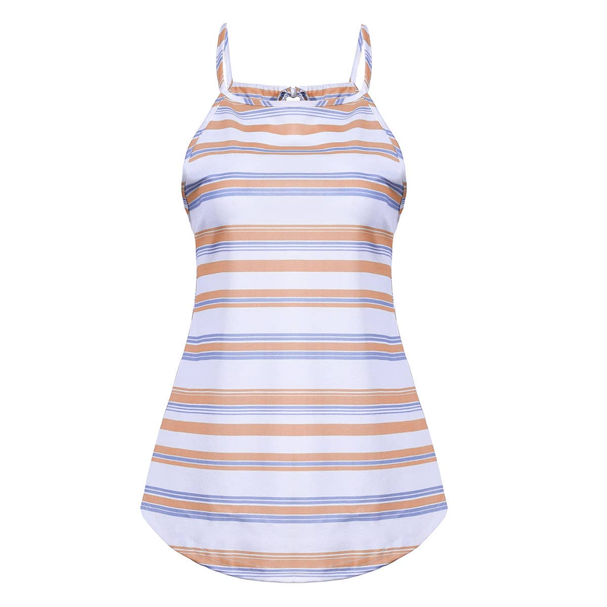 COLORED STRIPED HALTER STRAP VEST