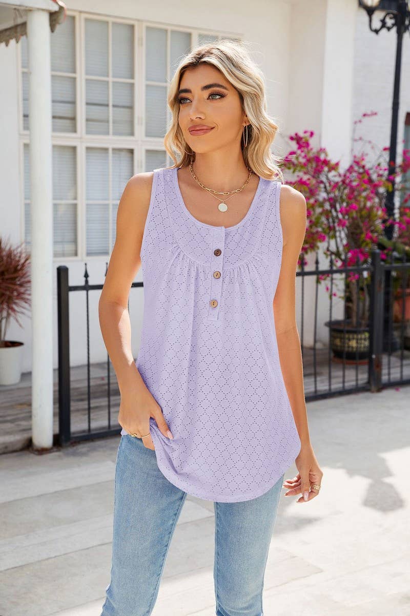 CWTTSL0230_Sleeveless Crew Neck Pullover Knit Top