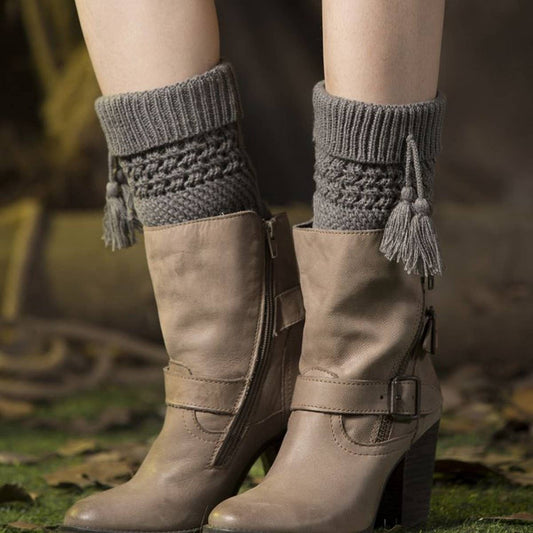 NEW CHRISTMAS FOLDED HOLE TWILL TASSEL SOCKS